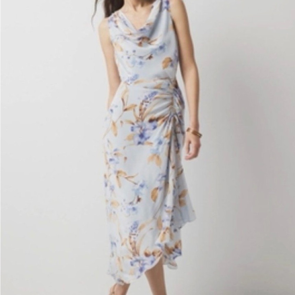 White House Black Market Blue Floral Sleeveless Dress